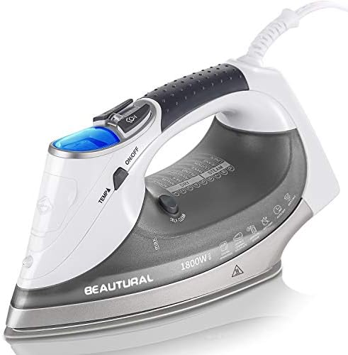 1800 Watts Steam Iron with Digital LCD Screen, 3-Way Auto Shutoff
