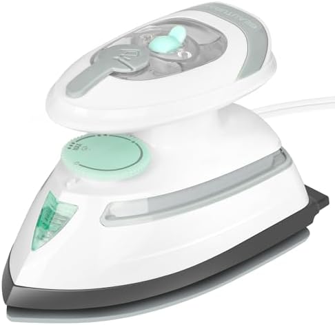 Mini Travel Steam Iron for Clothes with Dual Voltage, White
